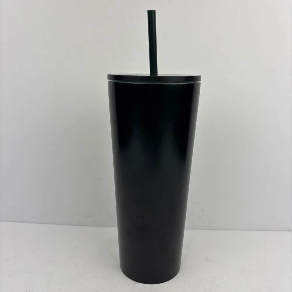 Starbucks Dark Green Black‎ Gradient Ombré 24 oz Tumbler Cup With Straw